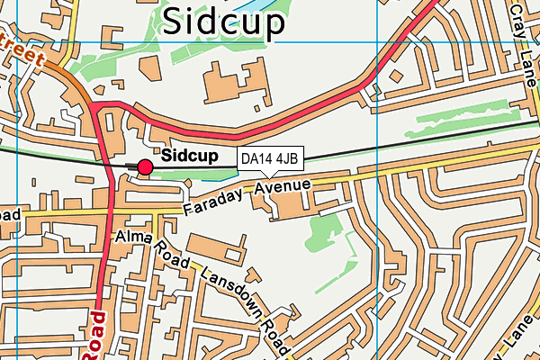 DA14 4JB map - OS VectorMap District (Ordnance Survey)