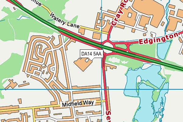 DA14 5AA map - OS VectorMap District (Ordnance Survey) DA14 5AA map - OS VectorMap District (Ordnance Survey)