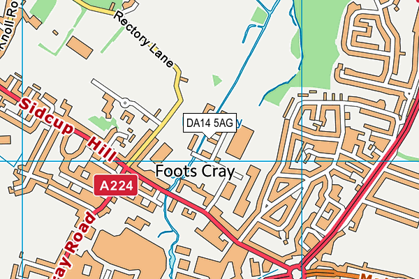 DA14 5AG map - OS VectorMap District (Ordnance Survey)