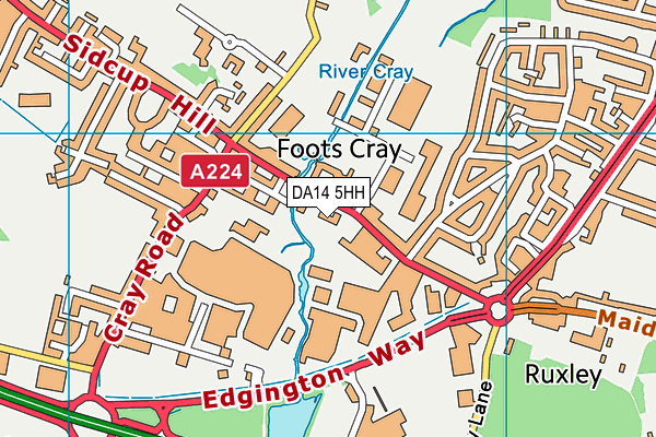DA14 5HH map - OS VectorMap District (Ordnance Survey) DA14 5HH map - OS VectorMap District (Ordnance Survey)