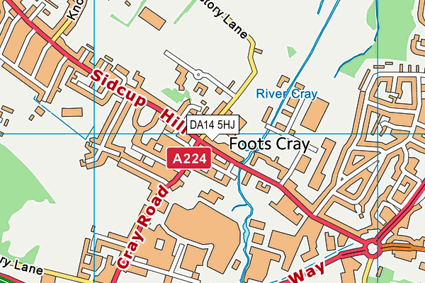 DA14 5HJ map - OS VectorMap District (Ordnance Survey) DA14 5HJ map - OS VectorMap District (Ordnance Survey)