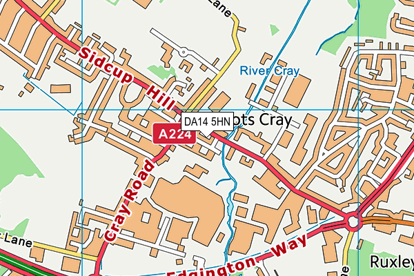 DA14 5HN map - OS VectorMap District (Ordnance Survey)