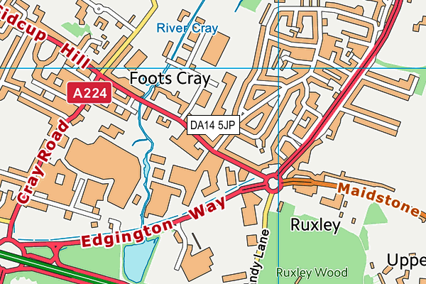 DA14 5JP map - OS VectorMap District (Ordnance Survey) DA14 5JP map - OS VectorMap District (Ordnance Survey)
