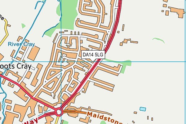 DA14 5LG map - OS VectorMap District (Ordnance Survey) DA14 5LG map - OS VectorMap District (Ordnance Survey)