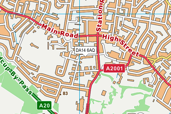 DA14 6AQ map - OS VectorMap District (Ordnance Survey) DA14 6AQ map - OS VectorMap District (Ordnance Survey)