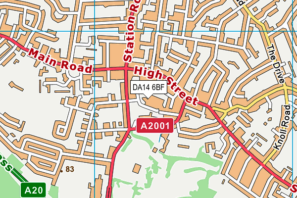 DA14 6BF map - OS VectorMap District (Ordnance Survey) DA14 6BF map - OS VectorMap District (Ordnance Survey)
