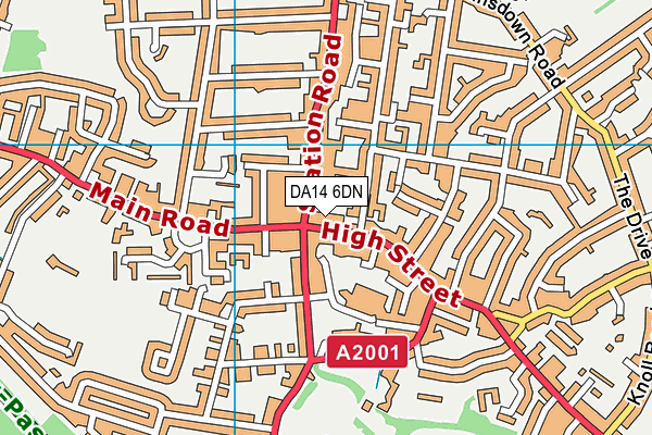 DA14 6DN map - OS VectorMap District (Ordnance Survey)