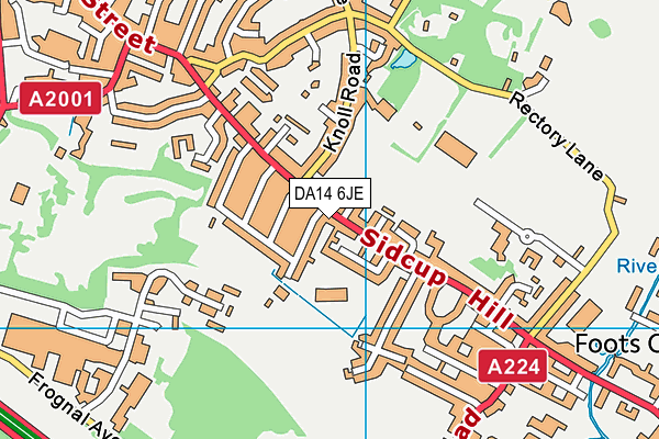 DA14 6JE map - OS VectorMap District (Ordnance Survey)