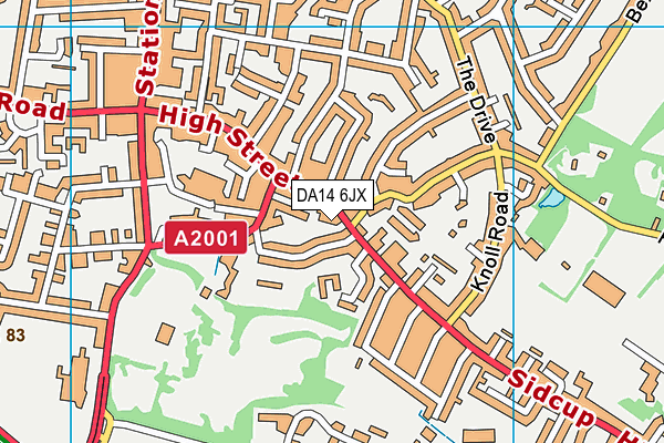 DA14 6JX map - OS VectorMap District (Ordnance Survey)