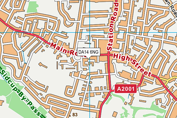 DA14 6NG map - OS VectorMap District (Ordnance Survey)