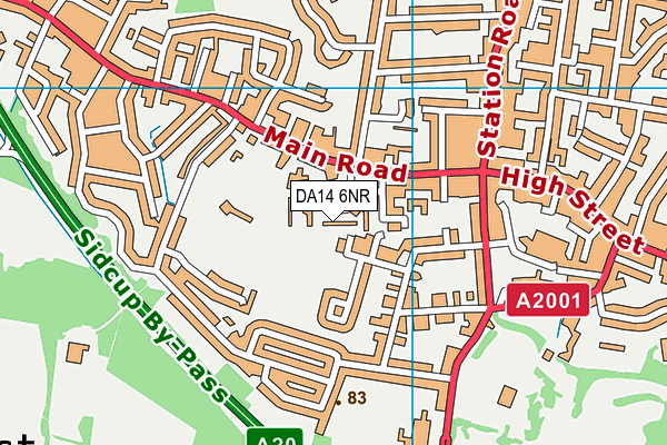 DA14 6NR map - OS VectorMap District (Ordnance Survey)