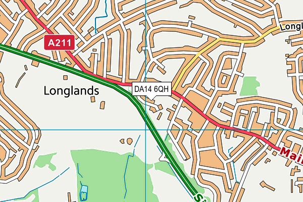 DA14 6QH map - OS VectorMap District (Ordnance Survey)