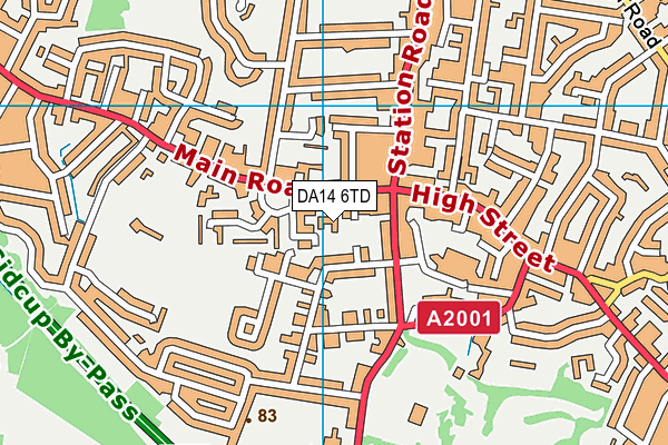 DA14 6TD map - OS VectorMap District (Ordnance Survey) DA14 6TD map - OS VectorMap District (Ordnance Survey)