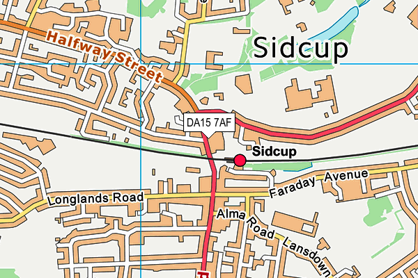 DA15 7AF map - OS VectorMap District (Ordnance Survey)
