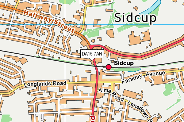 DA15 7AN map - OS VectorMap District (Ordnance Survey)