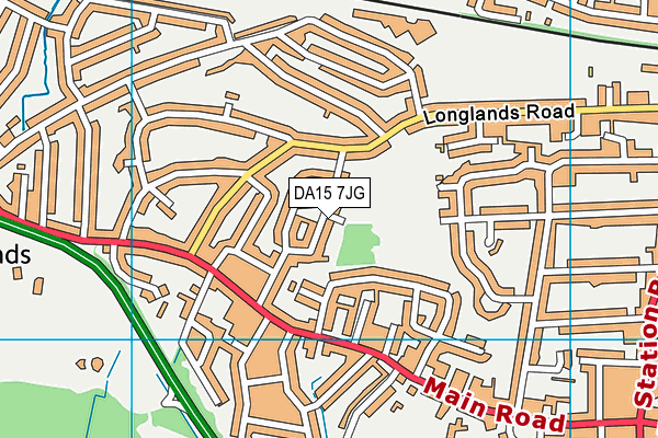 DA15 7JG map - OS VectorMap District (Ordnance Survey)