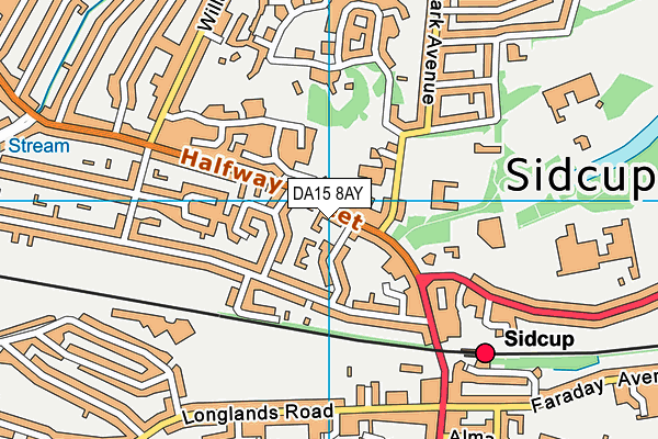 DA15 8AY map - OS VectorMap District (Ordnance Survey) DA15 8AY map - OS VectorMap District (Ordnance Survey)