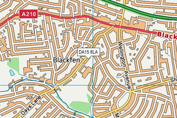DA15 8LA map - OS VectorMap District (Ordnance Survey)