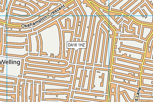 DA16 1HZ map - OS VectorMap District (Ordnance Survey) DA16 1HZ map - OS VectorMap District (Ordnance Survey)