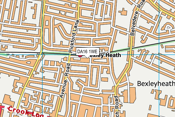 DA16 1WE map - OS VectorMap District (Ordnance Survey) DA16 1WE map - OS VectorMap District (Ordnance Survey)