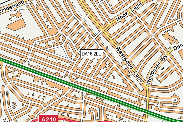 DA16 2LL map - OS VectorMap District (Ordnance Survey) DA16 2LL map - OS VectorMap District (Ordnance Survey)