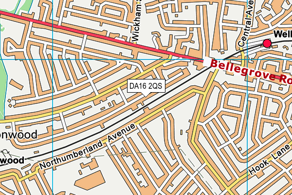 DA16 2QS map - OS VectorMap District (Ordnance Survey) DA16 2QS map - OS VectorMap District (Ordnance Survey)