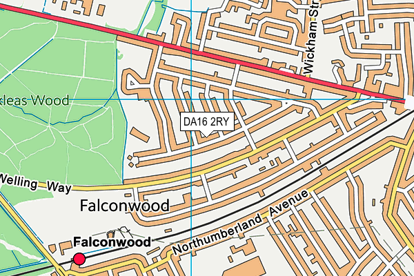 DA16 2RY map - OS VectorMap District (Ordnance Survey)