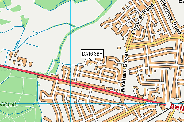 DA16 3BF map - OS VectorMap District (Ordnance Survey)