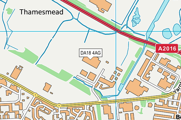 DA18 4AG map - OS VectorMap District (Ordnance Survey)