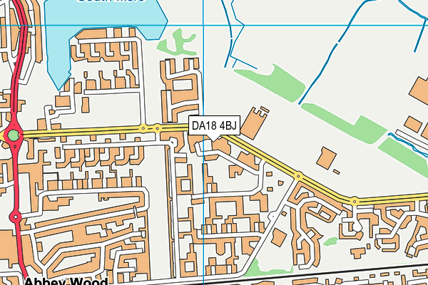 DA18 4BJ map - OS VectorMap District (Ordnance Survey) DA18 4BJ map - OS VectorMap District (Ordnance Survey)