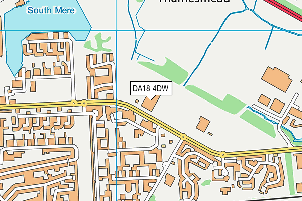 DA18 4DW map - OS VectorMap District (Ordnance Survey) DA18 4DW map - OS VectorMap District (Ordnance Survey)