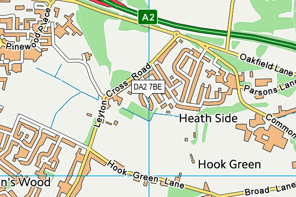 DA2 7BE map - OS VectorMap District (Ordnance Survey) DA2 7BE map - OS VectorMap District (Ordnance Survey)