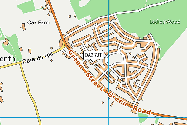 DA2 7JT map - OS VectorMap District (Ordnance Survey) DA2 7JT map - OS VectorMap District (Ordnance Survey)