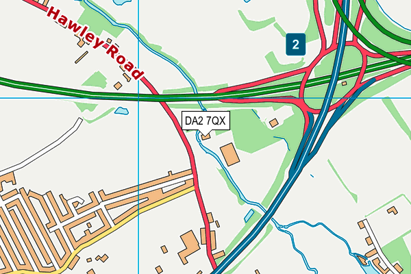 DA2 7QX map - OS VectorMap District (Ordnance Survey) DA2 7QX map - OS VectorMap District (Ordnance Survey)