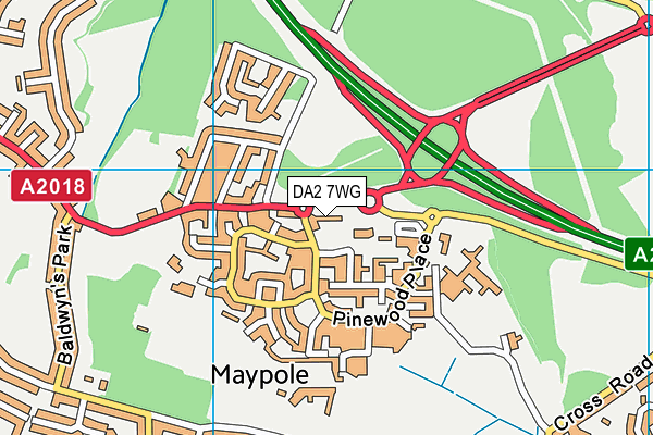 DA2 7WG map - OS VectorMap District (Ordnance Survey) DA2 7WG map - OS VectorMap District (Ordnance Survey)