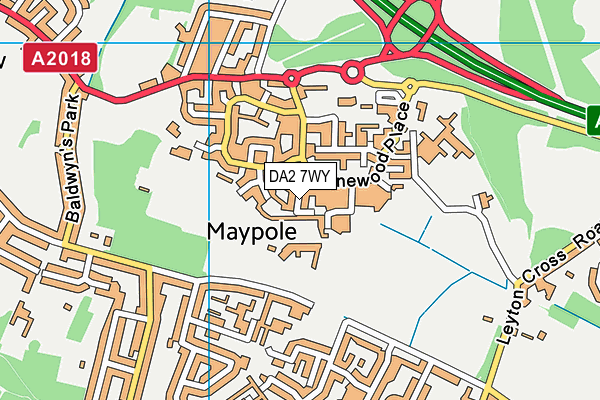 DA2 7WY map - OS VectorMap District (Ordnance Survey) DA2 7WY map - OS VectorMap District (Ordnance Survey)