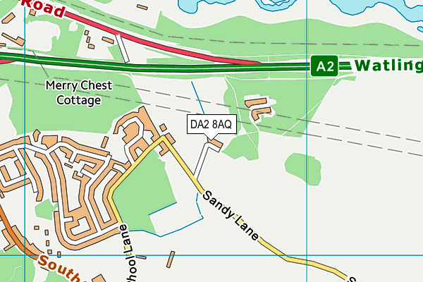 DA2 8AQ map - OS VectorMap District (Ordnance Survey) DA2 8AQ map - OS VectorMap District (Ordnance Survey)