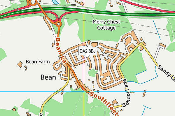 DA2 8BJ map - OS VectorMap District (Ordnance Survey) DA2 8BJ map - OS VectorMap District (Ordnance Survey)