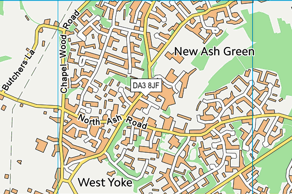 DA3 8JF map - OS VectorMap District (Ordnance Survey) DA3 8JF map - OS VectorMap District (Ordnance Survey)