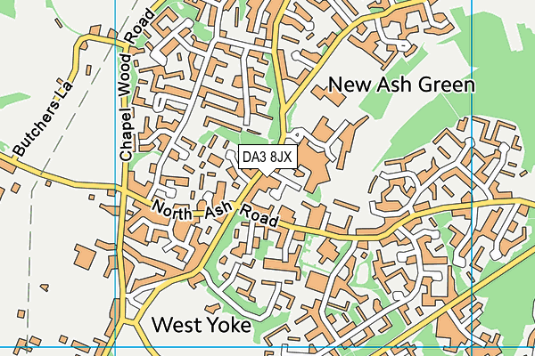 DA3 8JX map - OS VectorMap District (Ordnance Survey) DA3 8JX map - OS VectorMap District (Ordnance Survey)