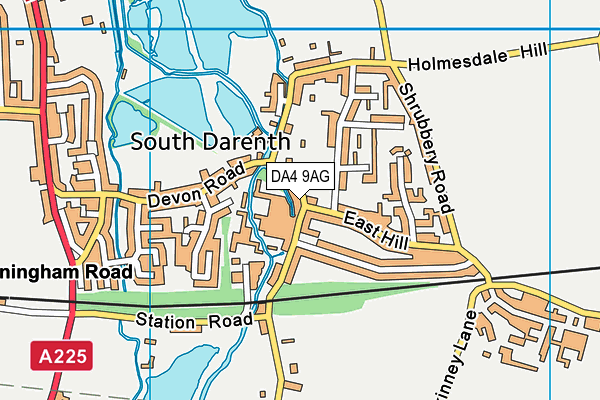 DA4 9AG map - OS VectorMap District (Ordnance Survey) DA4 9AG map - OS VectorMap District (Ordnance Survey)