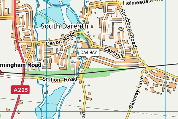 DA4 9AY map - OS VectorMap District (Ordnance Survey) DA4 9AY map - OS VectorMap District (Ordnance Survey)