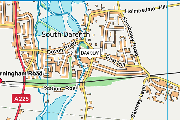 DA4 9LW map - OS VectorMap District (Ordnance Survey) DA4 9LW map - OS VectorMap District (Ordnance Survey)