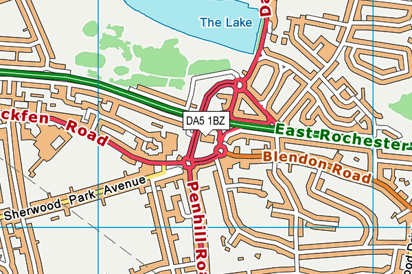 DA5 1BZ map - OS VectorMap District (Ordnance Survey)