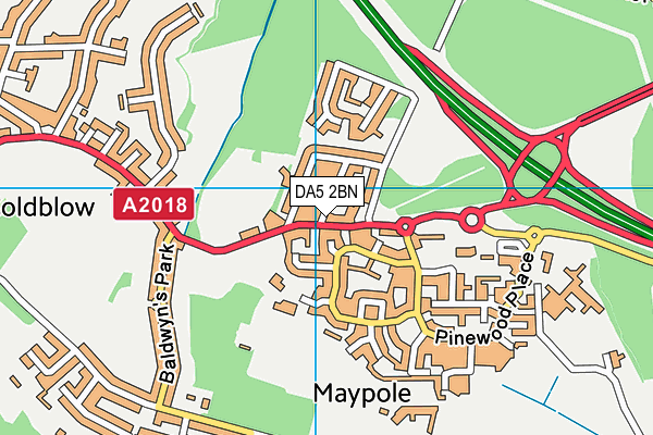 DA5 2BN map - OS VectorMap District (Ordnance Survey) DA5 2BN map - OS VectorMap District (Ordnance Survey)