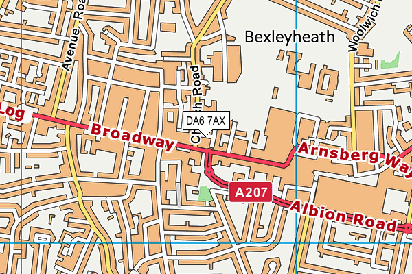 DA6 7AX map - OS VectorMap District (Ordnance Survey)