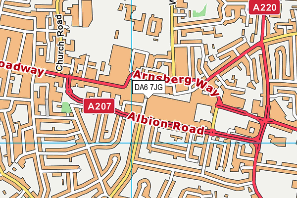 DA6 7JG map - OS VectorMap District (Ordnance Survey) DA6 7JG map - OS VectorMap District (Ordnance Survey)