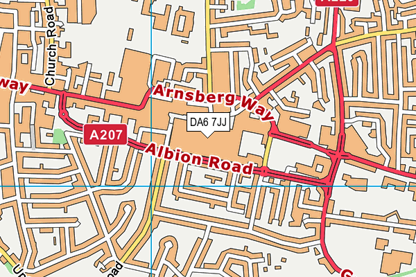 DA6 7JJ map - OS VectorMap District (Ordnance Survey)