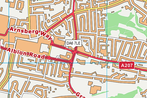 DA6 7LE map - OS VectorMap District (Ordnance Survey) DA6 7LE map - OS VectorMap District (Ordnance Survey)