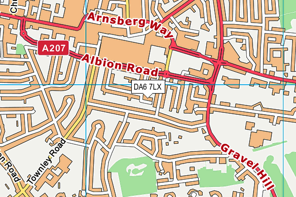 DA6 7LX map - OS VectorMap District (Ordnance Survey) DA6 7LX map - OS VectorMap District (Ordnance Survey)